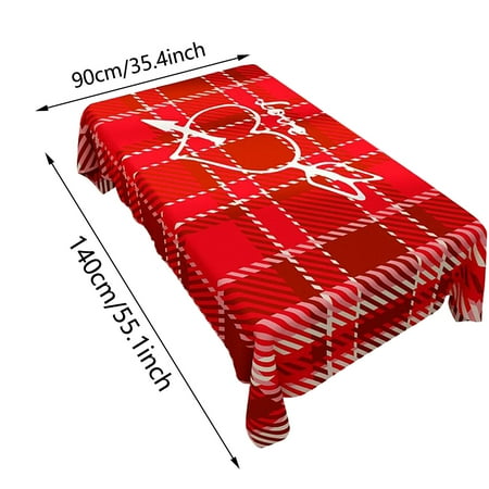 

Rectangle Tablecloth Spider Web Tablecloth Valentine s Day Table Flag Decoration Red Knitted Love Table Flag