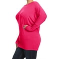 thumbnail image 3 of Women's Plus Size Dolman Long Sleeve Solid Loose Fit Tunic Top, 3 of 4