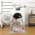thumbnail image 5 of Aoile Washable Area Rugs 9' x 12', Moroccan Trellis Rug Non-slip Stain Resistant Accent Rug Vintage Distressed Floral Floor Cover Carpet for Dining Room Office Entry Rug, Pink/Grey, 5 of 9