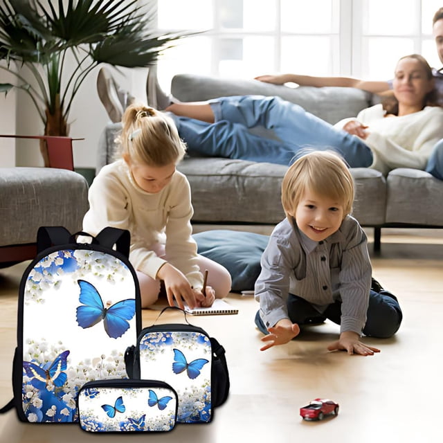 Feltree Starting Season 1-3 Grade Children's Backpack Three Piece Combination Set and Double Shoulder Bag Pencil Case Outdoor