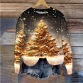 thumbnail image 7 of Feancey Christmas Tree Sweatshirt for Women Fall Winter Xmas Casual Crewneck Pullover Comfy Loose Long Sleeve Top Novelty Holiday Sweatshirts Yellow XXL, 7 of 7