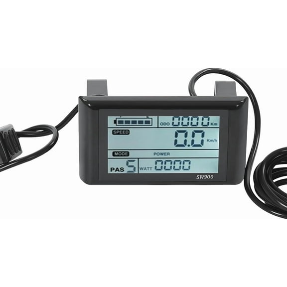 Electric Bike LCD Display EBike Control Panel LCD Screen Panel Meter Screen Suitable for 22mm/0.87in Handlebar Electric Bikes Scooter