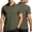#145-Army Green, variant on Men's Slim Fit Short Sleeve Polo Shirt Herringbone Texture Color-Blocked Henley Collar Spring Summer Shirt Gift