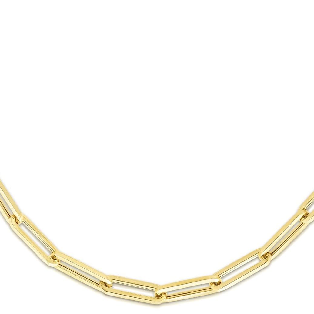 Floreo 14k Yellow Gold (3.2mm, 4.2mm, 6.1mm, 9.8mm) Lite Paperclip Chain Necklace