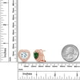 thumbnail image 2 of Gem Stone King 18K Rose Gold Plated Silver Post Clip Stud Earrings Nano Emerald Moissanite (7.65 Cttw), 2 of 3