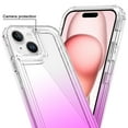 thumbnail image 5 of For iPhone 15 Plus 3in1 Two Tone Shockproof Transparent Hybrid Case - Clear + Purple, 5 of 5