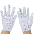 thumbnail image 2 of Adults Sequin Dance Gloves for Womens Silver Wedding Bridal Prom Tea Party Halloween 1920s Flapper Accessories, 2 of 5