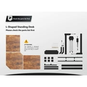 FEZIBO Dual Motor L-Shaped Electric Standing Desk, Height Adjustable Desk, Home Office L Shape Stand Up Desk with Splice Board, Rustic Brown Finish, 48