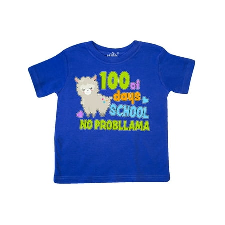 

Inktastic 100 Days of School No Probllama with Llama Gift Toddler Boy or Toddler Girl T-Shirt