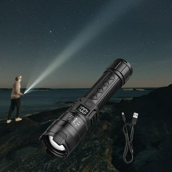 Luz De Flash Impermeable De La Linterna De Mano Para Las Salidas De La Caza Del Hogar <Stkapi> </stkapi> Antorcha Al Aire Libre <istorekeyword> Handheld Linterna Recargada Multifuncional