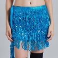 thumbnail image 5 of DHFJKG Womens Skirts Low Rise Glitter Sparkly Sequins Tassels Mini Skirt Belly Dance Carnival Performence Wear Soft Skirt, 5 of 5