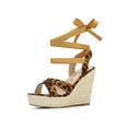 thumbnail image 1 of BLISSFUL STEP Sandales Compensées à Plateforme Espadrille à Lacets pour Femmes à Brides Croisées, 1 of 7