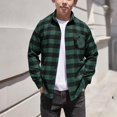 thumbnail image 2 of Boys Plaid Shirts Long Sleeve Button Down Flannel Shirt Casual Tops Comfy Lapel Checkered Shirt Tops For Kids,Flannel Shirt Boys 14-15 Years, 2 of 7