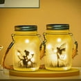 thumbnail image 2 of MLOQI 2 Pack Solar Lanterns Outdoor Hanging Lights, Butterfly Fairy in Glass Jar, Solar Garden Lights, Outdoor Decoration (Warm White) [Energy Class A, 2 of 4