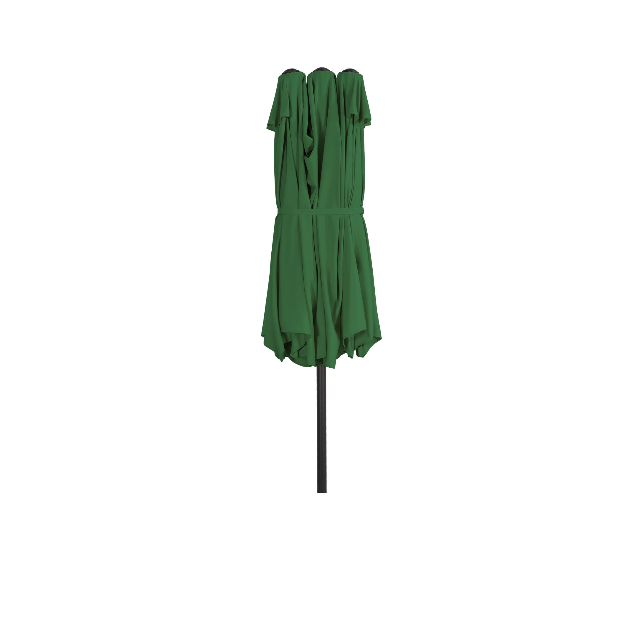 WestinTrends 15 x 9 Ft Twin Double Sided Outdoor Umbrella, Large Rectangle for Patio Balcony with Crank Lift (Base Not Included), Dark Green