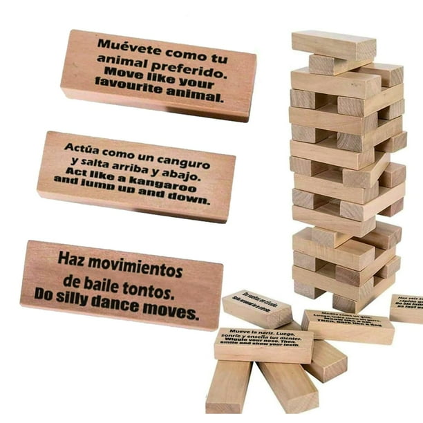 Juego Stacking Tower Magictodoor para aprender español, 54 bloques
