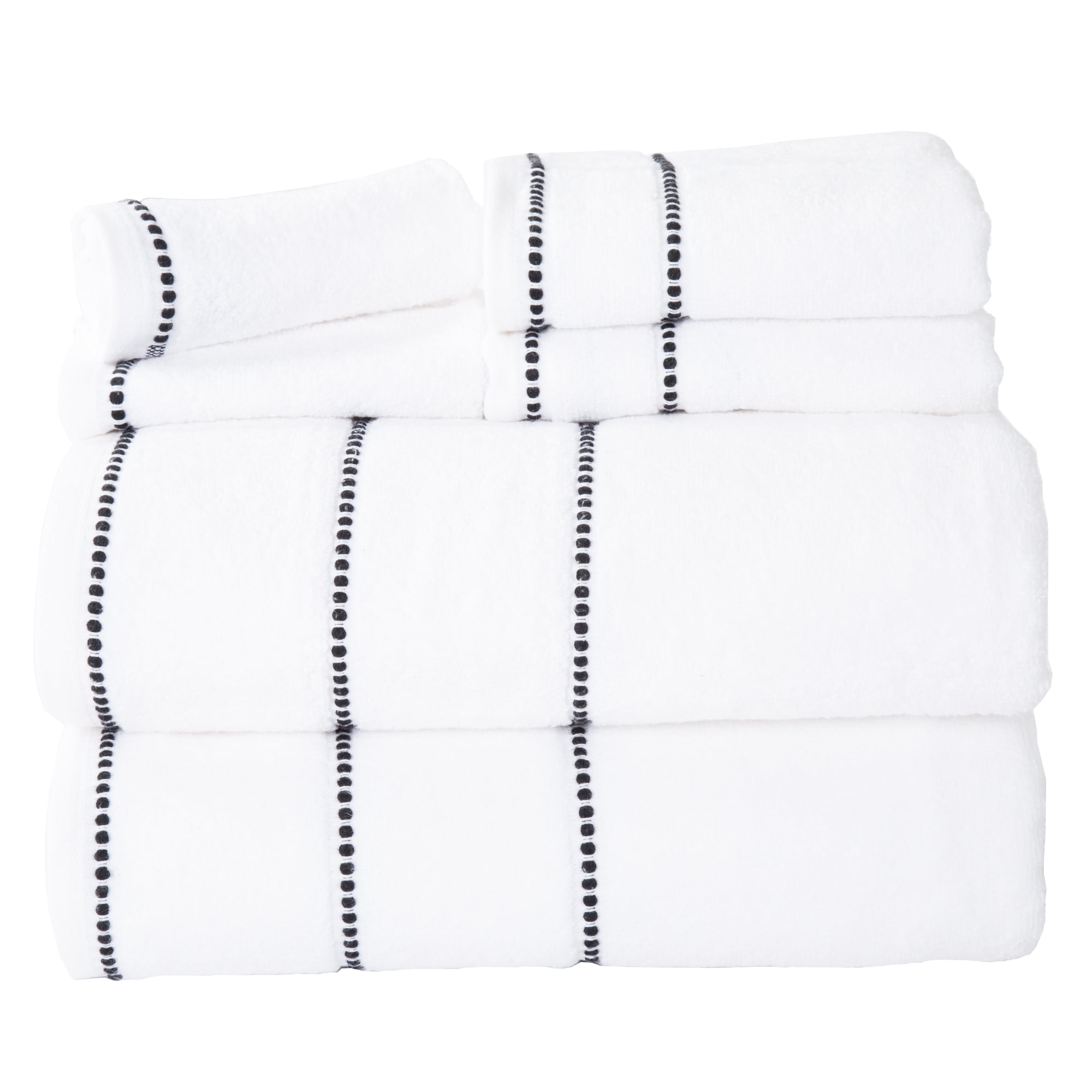Lavish Home 6PC 525GSM 100% Cotton Towel Set for Bath, Gym, and Spa (White)