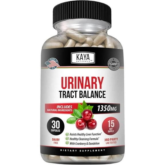 Kaya Naturals - D-Mannose - Urinary Tract UT Cleanse & Bladder Health - Made with Cranberry, Hibiscus & Dandelion Root - D Mannose Capsules Cranberry Supplement - 30 Veggie Capsules