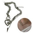 thumbnail image 3 of Heart Lock Chain Necklace All-Match Choker Necklace Choker Chain for Women, 3 of 10