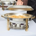 thumbnail image 2 of TrueCraftware- 6 Qt. Half Size Stainless Steel Gold Accented Oval Chafing Dish Complete Set- Food Warmer Chafers and Buffet Warmer Sets for Catering Event Party Holiday Buffet Weddings Catering, 2 of 7