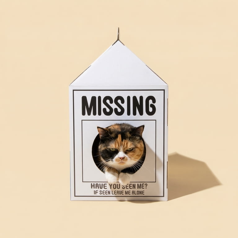 Milk Carton Corrugated Cardboard Cat House with Scratching Pad photo 5