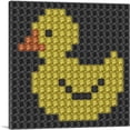 thumbnail image 1 of ARTCANVAS Yellow Duck Black Emoticon Jewel Pixel Bathroom Canvas Art Print - Size: 12" x 12" (1.50" Deep), 1 of 9