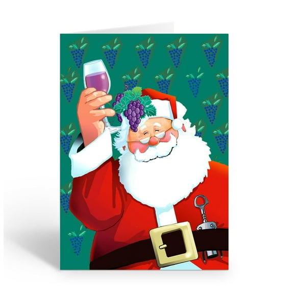 Stonehouse Collection Wine Christmas Cards, Wine Lover Holiday Card, 12 Holiday Cards and Envelopes - Made in the USA (Standard)