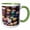 Green/White, variant on 3drose, Morocco, Marrakech. Colorfully Painted Ceramic Bowls for Sale., 11oz Two-tone Blue Mug