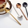thumbnail image 5 of Espresso Spoons Set of 8 Matte Rose Gold Frosted Handle Stainless Steel Dessert Spoons for Espresso Tea Coffee Ice Cream Sugar Dessert Cake 5.3 Inch, 5 of 5