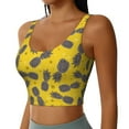 thumbnail image 2 of Naloa Summer Pineapple Sports Bras for Women, High Support Bra with Removable Pads, Comfortable - Medium, 2 of 9