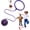 Purple, variant on Skip Ball Ankle Toy with 20" Cord, Skip Tool Assorted Colors Portable Jump Rope Alternative for Teens & Adults, Indoor Outdoor Foldable Fitness Equipment, Sport Gift for Mom Women