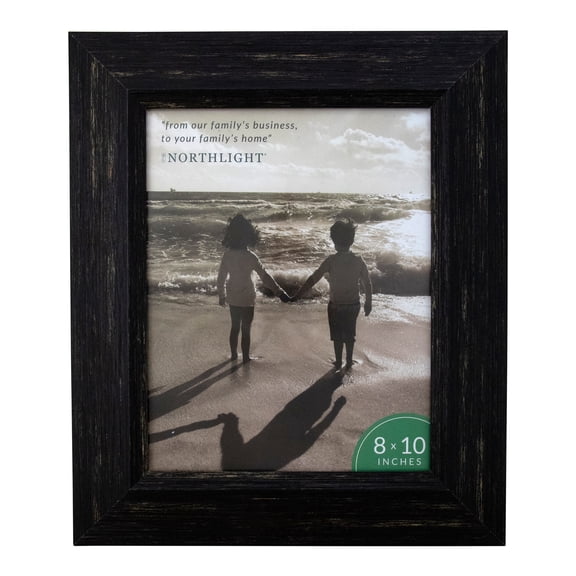 Northlight Rustic Weathered Picture Frame with Easel Back - for a 8" x 10" Photo - 13" - Black