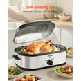 thumbnail image 2 of VEVOR Roaster Oven, 18QT Electric Roaster Oven, 150-450℉ Adjustable Temperature Electric Roasting Pan with Self-Basting Lid, Cool-Touch Handle, Defrost & Warm Function, Stainless Steel Turkey Ovens, 2 of 9