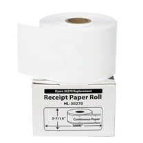 HOUSELABELS Compatible DYMO 30270 CONTINUOUS Receipt Paper (2-7/16" x 300 feet) compatible with DYMO LW 450, 4XL, Rollo & Zebra Desktop Printers, 12 Rolls