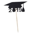 thumbnail image 1 of 12 Piezas Brillante Cupcake Topper Graduación parties cake Topper Artículos Negro, 1 of 9