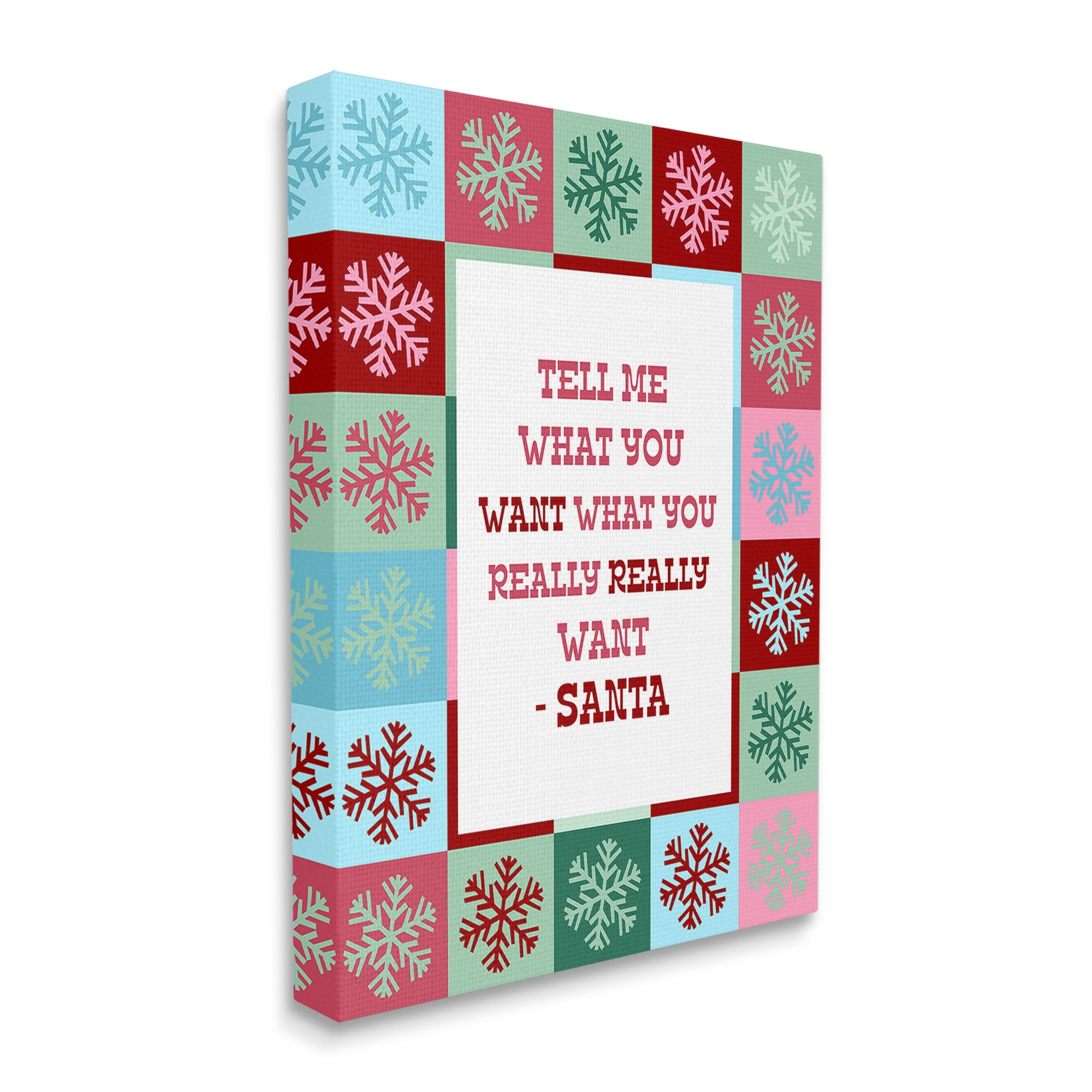 Stupell Industries Funny Santa What You Want Holiday Painting Gallery Wrapped Canvas Art Print Wall Art, 30 x 40