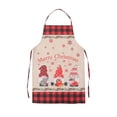 thumbnail image 2 of PEONAVET Faceless Doll Christmas Decoration Rudolph Elderly Plaid Apron Kitchen Home Apron, 2 of 9