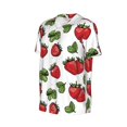 thumbnail image 2 of Rocae Hand Drawn Strawberry for Breathable Men's Baseball T-Shirt Fashionable Casual Baseball Jersey, Moisture-wicking Sportswear Medium, 2 of 9