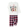 thumbnail image 3 of Family Matching Christmas Pajamas, Baby Romper/Letter Deer Snowflake Pattern Long Sleeve Tops and Plaid Pants Sleepwear Set, 3 of 10