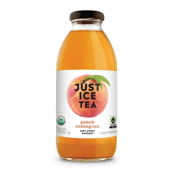 Just Ice Tea Peach Oolong Tea, Organic-16 floz glass