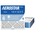 thumbnail image 2 of Aerostar 12x12x1 MERV 6 Air Filter, Pleated AC Furnace HVAC, Dust Lint Control, 6 Pack, 2 of 8