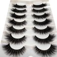 thumbnail image 4 of Pestañas postizas Pooplunch estilo ojo de gato, efecto wispy, de visón sintético, 7 pares, 4 of 7