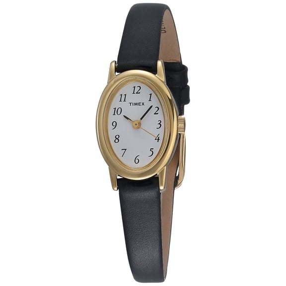 Timex Women's T21912 Cavatina Black Leather Strap Watch