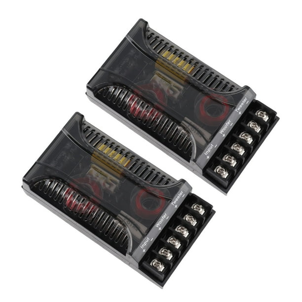 Crossover de audio para automóviles de 2, cableado negro razonable fácil de transporte 2 piezas divisor de frecuencia de altavoces universales para automóviles para para