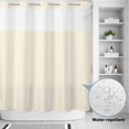 thumbnail image 2 of No Hook Shower Curtain, Cream Shower Curtains for Bathroom with See Through Top Window, Modern Pure Beige Waterproof & Washable Bath Curtain Standard 72"x72", 2 of 9