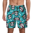 thumbnail image 2 of Picia Skull Cat pattern Mens Swim Trunks with Compression Liner Stretch Beach Shorts Quick Dry with Zipper Pockets No-Chafing Board Shorts-Small, 2 of 9