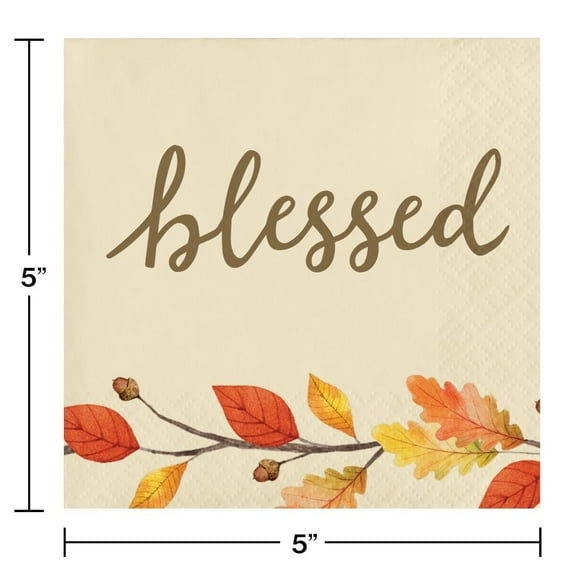 Thankful Paper Beverage Napkins (16 counts) 2 ply