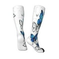 thumbnail image 4 of Daiia Sports Socks Blue Flying Butterflies Printed Novelty Crew Socks for Men Women Knee High Socks Cotton Socks Soft & Breathable Support Unisex Socks, 4 of 9