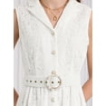 thumbnail image 4 of DARING DIVA Cocktail Lace Sleeveless Button Down A-Line Dress S White, 4 of 6