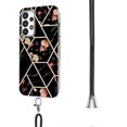 thumbnail image 3 of For Samsung Galaxy A73 5G Splicing Marble Flower Pattern TPU Phone Case with Lanyard, 3 of 4